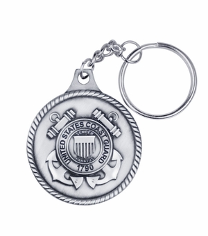 1 5/8 INCH U.S. COAST GUARD PEWTER KEY CHAIN