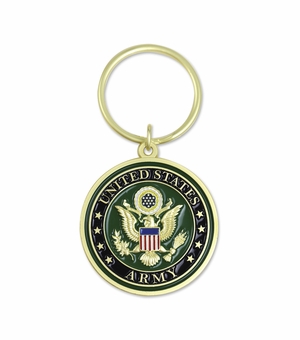 1-5/8 Inch United States Army Shield Engravable Enameled Key Ring