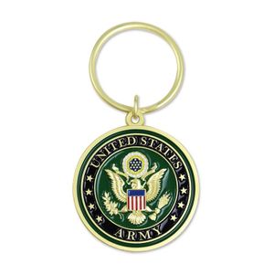 1-5/8 Inch United States Army Shield Engravable Enameled Key Ring