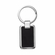1-5/8 x 1 INCHES SILVER PLATED AND BLACK RECTANGLE KEY RING