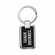 1-5/8 x 1 INCHES SILVER PLATED AND BLACK RECTANGLE KEY RING