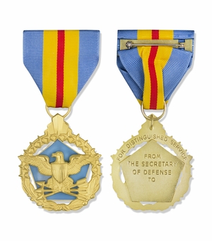 1-7/8 INCH DEPARTMENT OF DEFENSE BRIGHT GOLD DISTINGUISHED SERVICE MEDAL