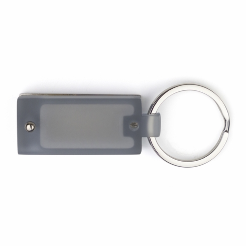 1-7/8 x 7/8 INCH SATIN SILVER FINISH PILL BOX KEY CHAIN