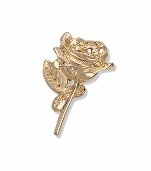 1 INCH 24K GOLD PLATED ROSE PIN