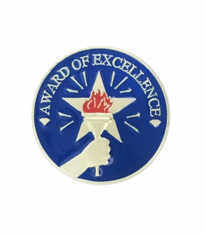 1 INCH AWARD OF EXCELLENCE LAPEL PIN