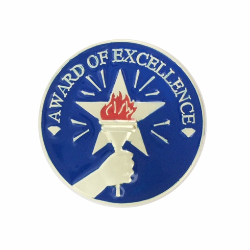 1 INCH AWARD OF EXCELLENCE LAPEL PIN