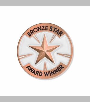 1 Inch "Bronze Star Award Winner" with Star Enameled Lapel Pin
