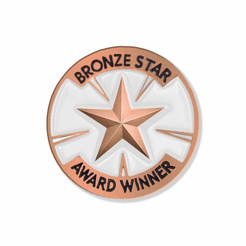 1 Inch "Bronze Star Award Winner" with Star Enameled Lapel Pin