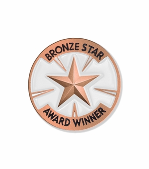 1 Inch "Bronze Star Award Winner" with Star Enameled Lapel Pin