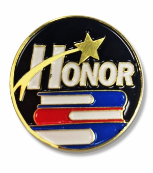 1 INCH DIAMETER HONOR LAPEL PIN