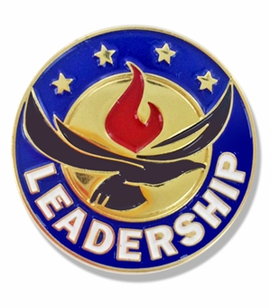 1 INCH DIAMETER LEADERSHIP LAPEL PIN