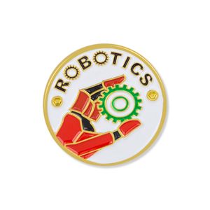 1 INCH GOLD ENAMELED ROBOTICS LAPEL PIN