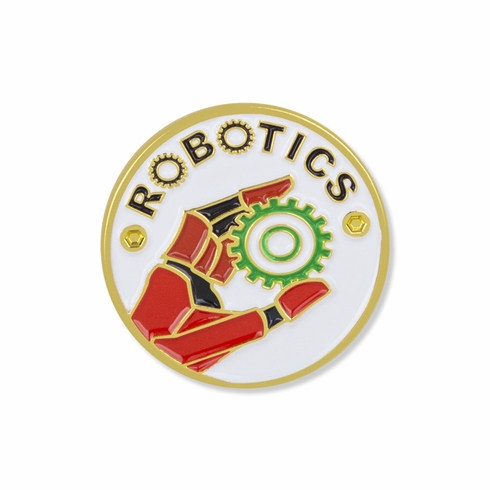 1 INCH GOLD ENAMELED ROBOTICS LAPEL PIN