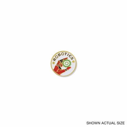 1 INCH GOLD ENAMELED ROBOTICS LAPEL PIN