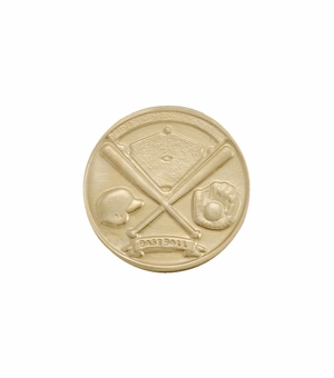 1-Inch in Diameter Round Metal Baseball Medallion Insert in Multiple Colors