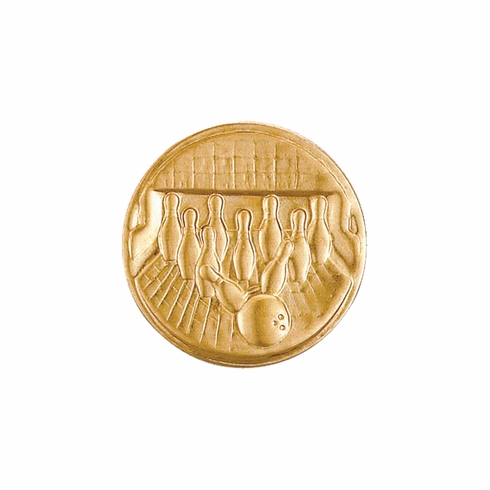 1-Inch in Diameter Round Metal Bowling Medallion Insert in Multiple Colors