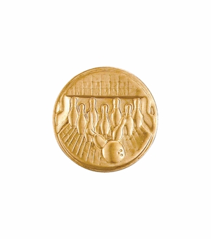 1-Inch in Diameter Round Metal Bowling Medallion Insert in Multiple Colors