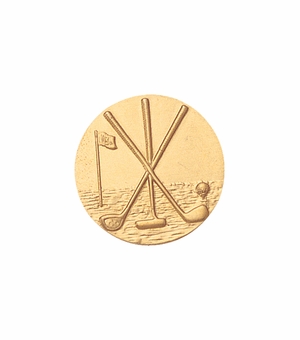 1-Inch in Diameter Round Metal Golf Medallion Insert in Multiple Colors
