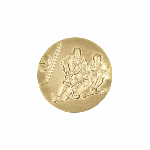 1-Inch in Diameter Round Metal Ice Hockey Medallion Insert in Multiple Colors