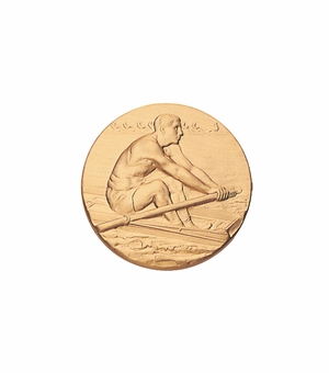 1-Inch in Diameter Round Metal Rowing Medallion Insert in Multiple Colors