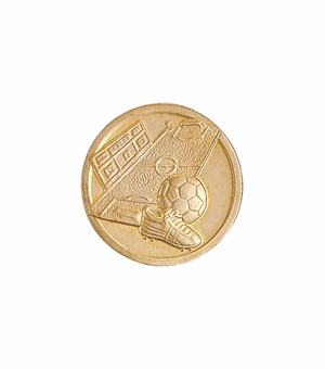 1-Inch in Diameter Round Metal Soccer Medallion Insert in Multiple Colors