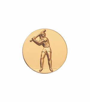 1-Inch in Diameter Round Metal Womens Softball Medallion Insert in Multiple Colors