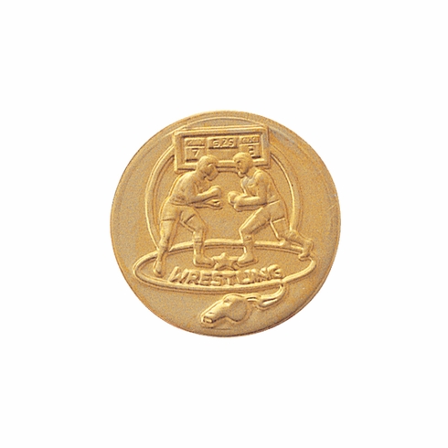 1-Inch in Diameter Round Metal Wrestling Medallion Insert in Multiple Colors