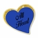 1 INCH MODERN SPARKLED BLUE ENAMELED HEART WITH GOLD BORDER LAPEL PIN