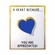 1 INCH MODERN SPARKLED BLUE ENAMELED HEART WITH GOLD BORDER LAPEL PIN