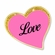 1 INCH MODERN SPARKLED PINK ENAMELED HEART WITH GOLD BORDER LAPEL PIN