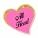 1 INCH MODERN SPARKLED PINK ENAMELED HEART WITH GOLD BORDER LAPEL PIN
