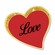 1 INCH MODERN SPARKLED RED ENAMELED HEART WITH GOLD BORDER LAPEL PIN