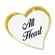 1 INCH MODERN SPARKLED WHITE ENAMELED HEART WITH GOLD BORDER LAPEL PIN
