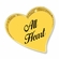 1 INCH MODERN SPARKLED YELLOW ENAMELED HEART WITH GOLD BORDER LAPEL PIN