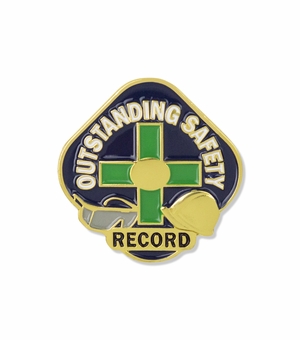 1 INCH OUTSTANDING SAFETY RECORD LAPEL PIN