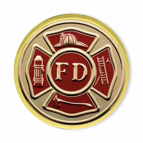 1 INCH ROUND DIE STRUCK GOLD LAPEL PIN WITH BUTTERFLY CLUTCH BACKING-HOLDS 7/8 INCH INSERT