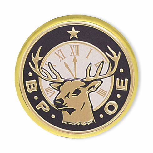 1 INCH ROUND DIE STRUCK GOLD LAPEL PIN WITH PIN BAR BACKING-HOLDS 7/8 INCH INSERT