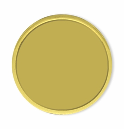 1 INCH ROUND DIE STRUCK GOLD LAPEL PIN WITH PIN BAR BACKING-HOLDS 7/8 INCH INSERT