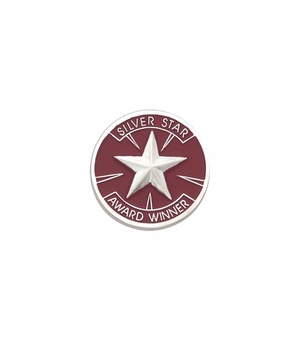 1 INCH SILVER STAR AWARD WINNER PIN