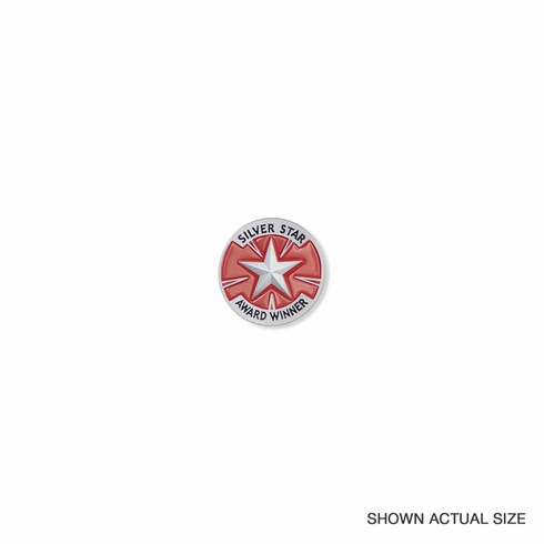 1 INCH SILVER STAR AWARD WINNER PIN