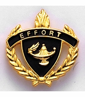 1-Inch in Height Gold Wreathed Lamp of Learning 'Effort' Pin