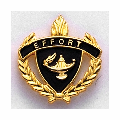 1 INCH WREATH WITH LAMP OF LEARNING EFFORT LAPEL PIN