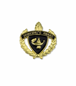 1-Inch in Height Gold Wreathed Lamp of Learning 'Principal's Award' Pin