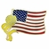 1 INCH YELLOW RIBBON ON AMERICAN FLAG PIN