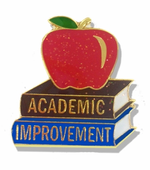 1 X 1 INCH ACADEMIC IMPROVEMENT LAPEL PIN