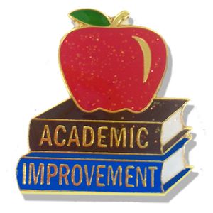 1 X 1 INCH ACADEMIC IMPROVEMENT LAPEL PIN