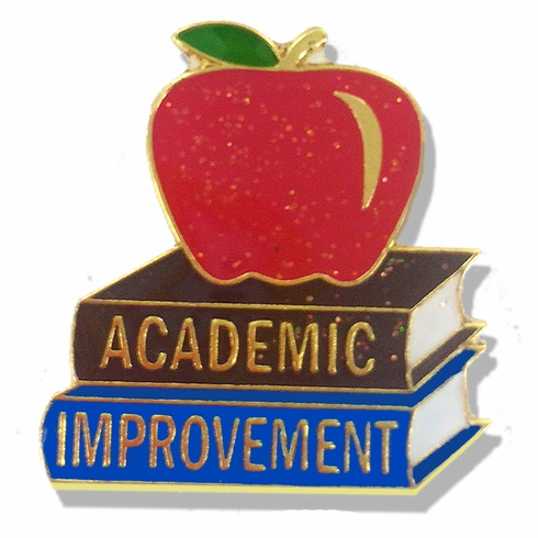 1 X 1 INCH ACADEMIC IMPROVEMENT LAPEL PIN