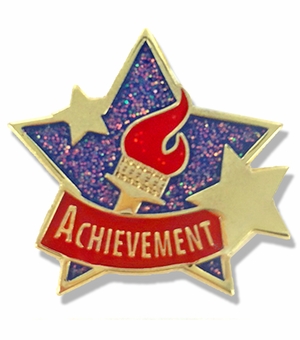 1 X 1 INCH ACHIEVEMENT STAR LAPEL PIN