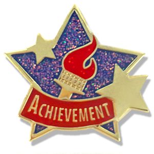 1 X 1 INCH ACHIEVEMENT STAR LAPEL PIN