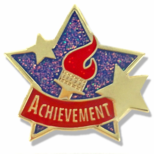 1 X 1 INCH ACHIEVEMENT STAR LAPEL PIN